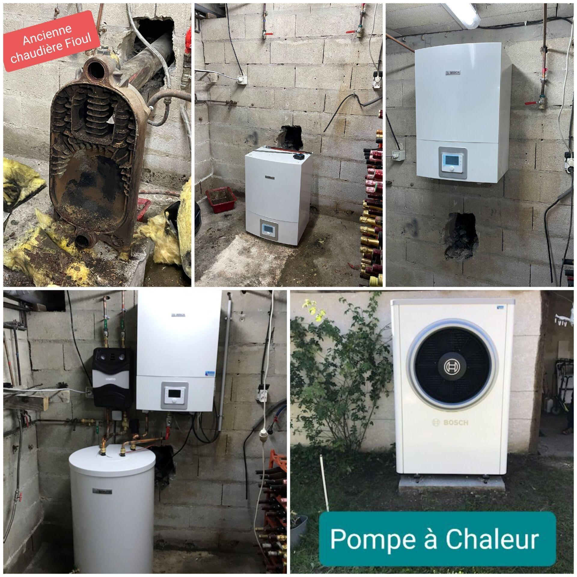 Remplacement d'une chaudière fioul par une Pompe A Chaleur BOSCH